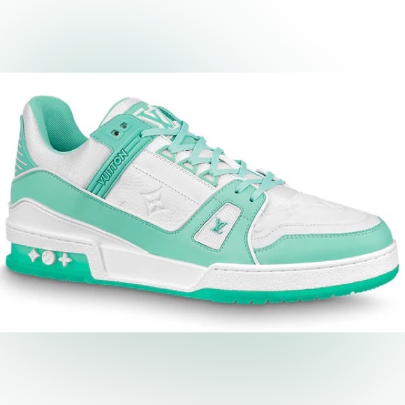 Louis Vuitton Trainer Sneakers 'Teal White'  - Tiffany Green - Size 11US, 10UK - Picture 2 of 15